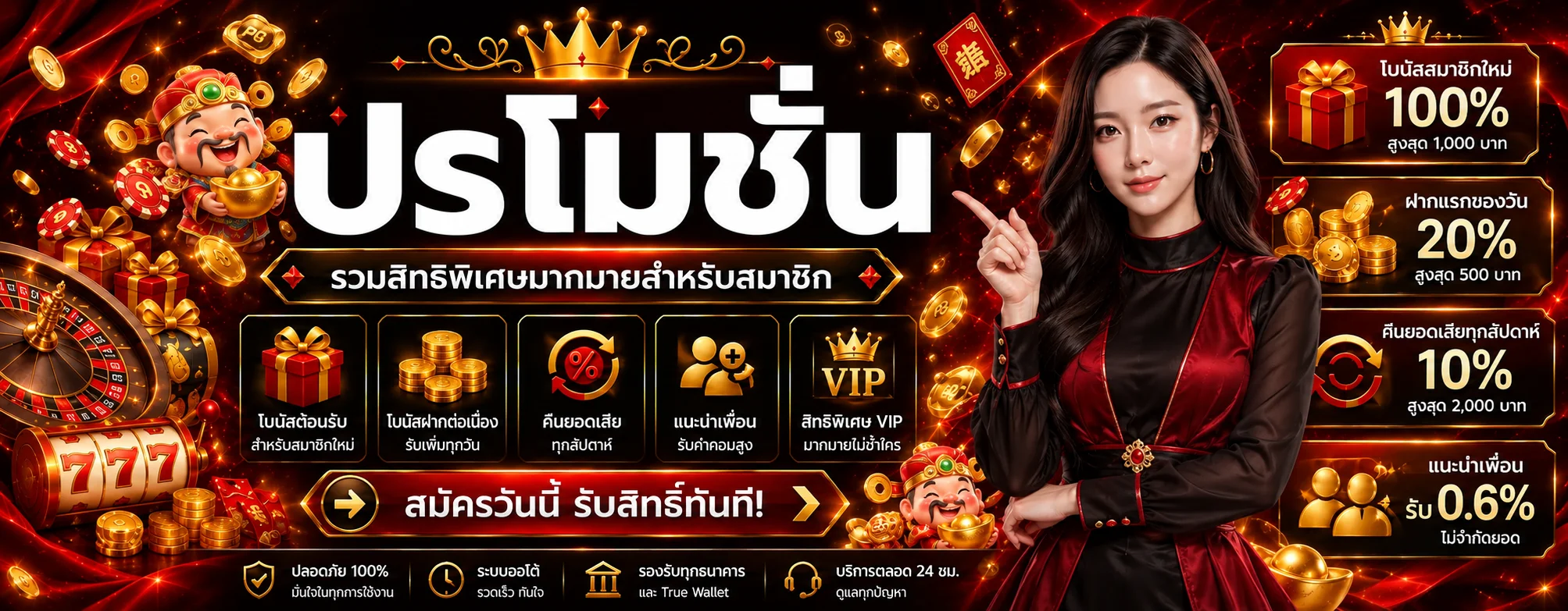 โปรโมชั่นและโบนัสสมาชิกใหม่ GGIBET99